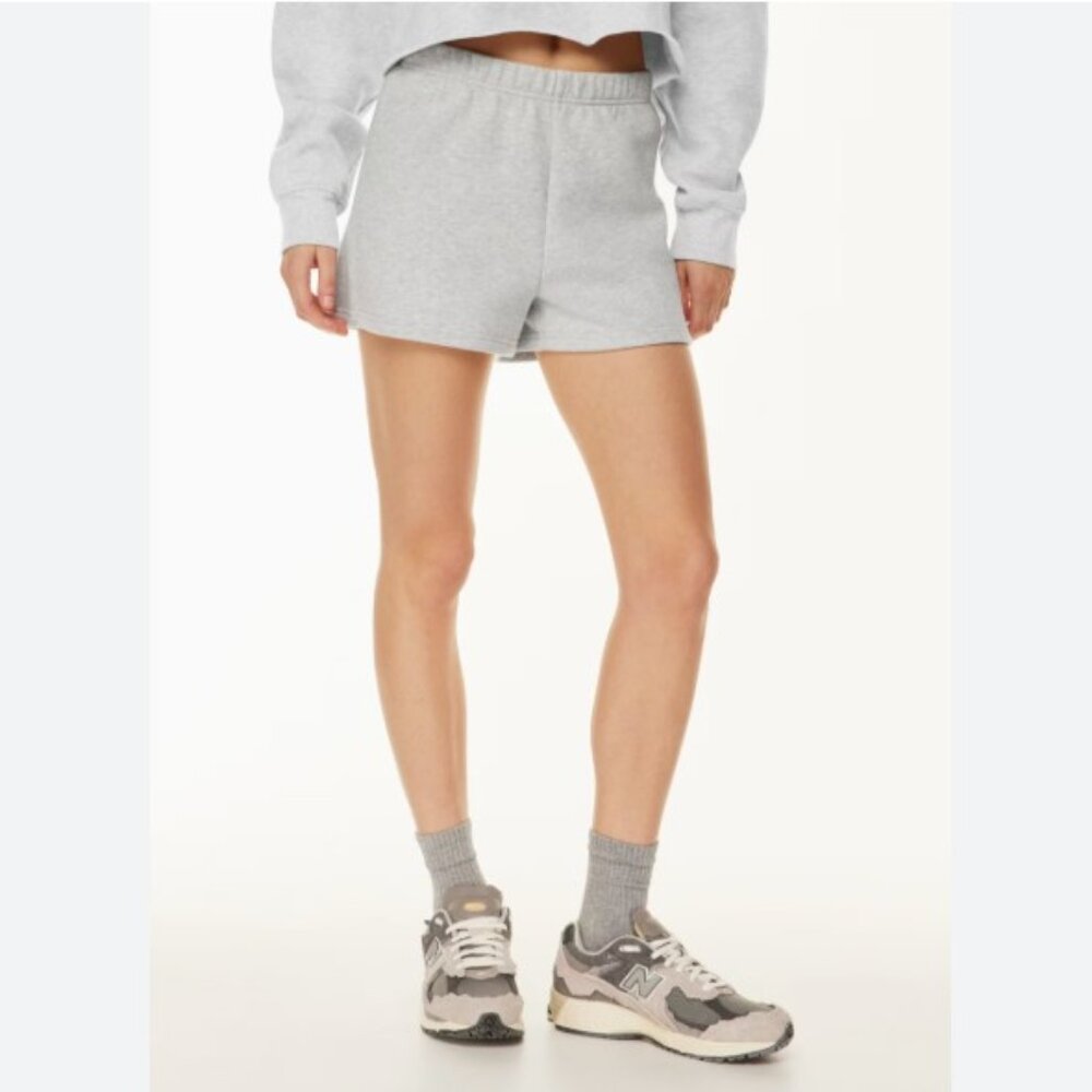 Aritzia TNA Cozy Sweatfleece Perfect Hi-Rise‎ Mini Shorts Gray X-Small